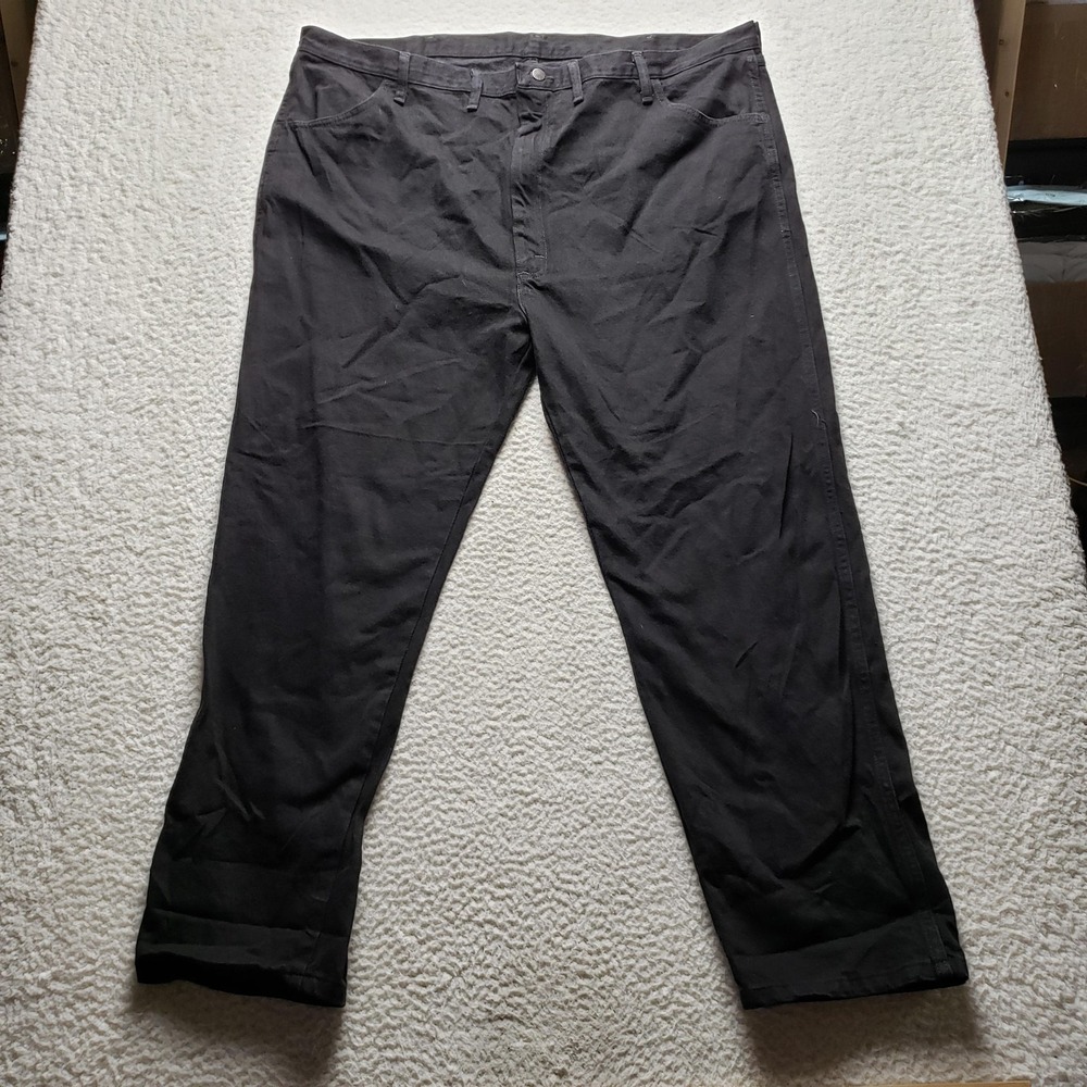 Rustler Jeans Mens 48x30 Black Relaxed Fit Straight Leg Denim Pants 87619CB